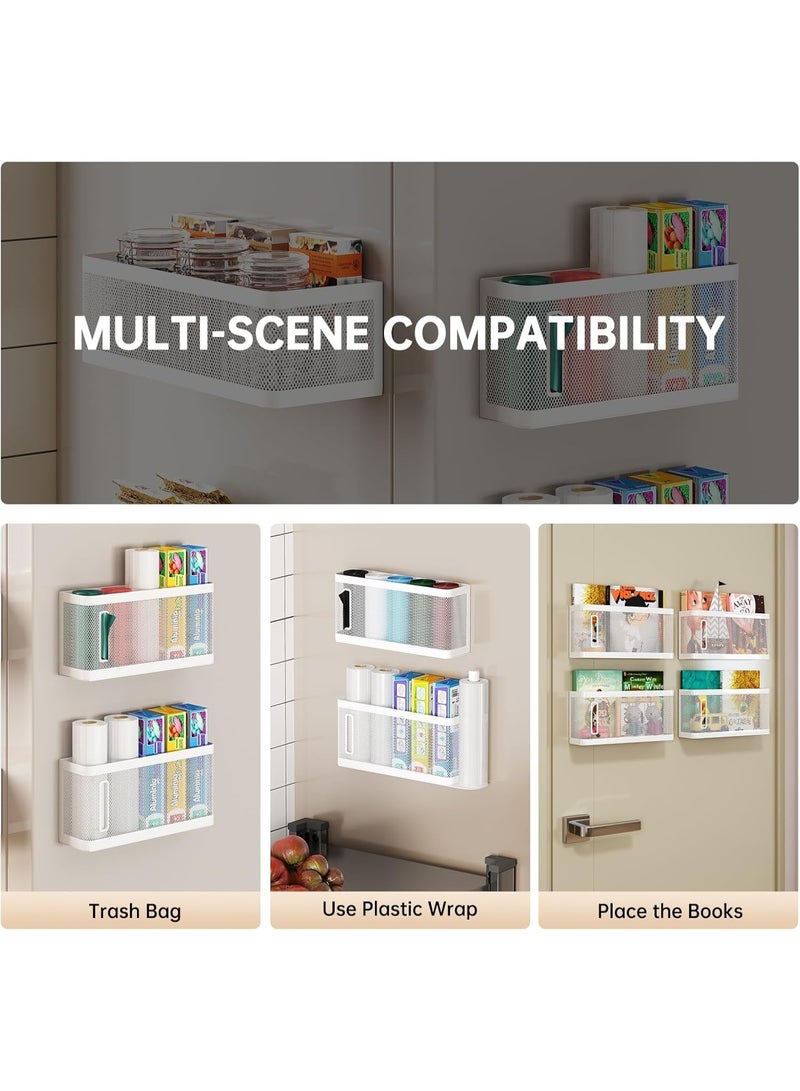 سيوسي Magnetic Refrigerator Shelf, Fridge Mount Basket, Space-Saving Kitchen Organizers, Heavy-Duty Storage Rack for Kitchen, Office, Trash Bags, Foil Rolls & Spices (Black, 27.5x7x13cm) - Image 4